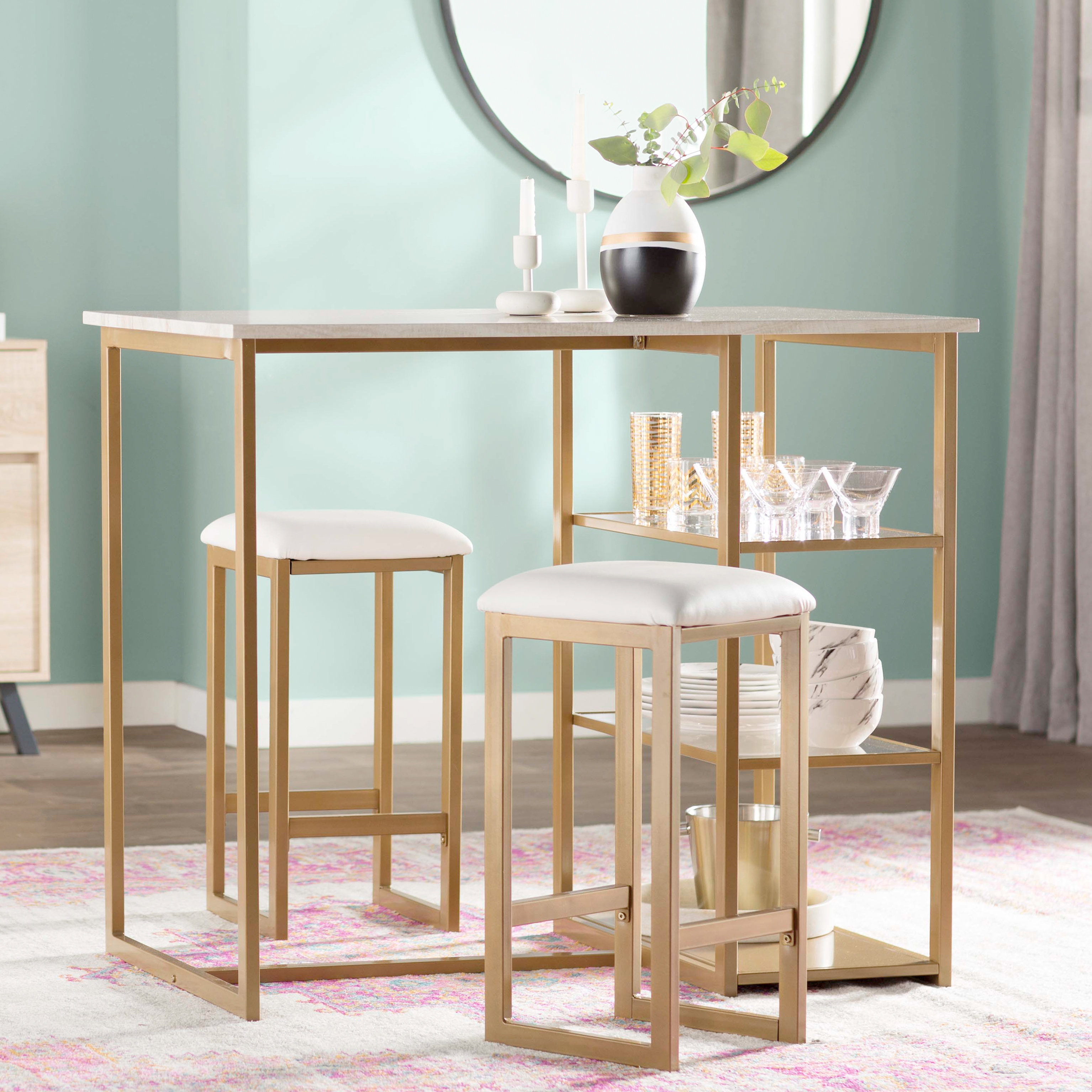 Mercury Row Denham 3 Piece Pub Table Set Reviews Wayfair