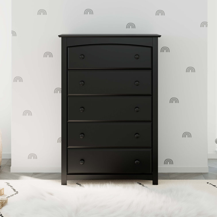 Pebble Gray Kids Bedroom Dresser with 5 Drawers Wood and Composite Construction Ideal for Nursery Toddlers Room Kids Room Storkcraft Kenton 5 Drawer Universal Dresser