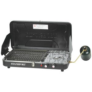 Portable 1-Burner Propane Grill and Stove Combo