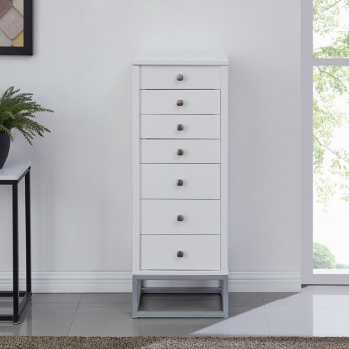 Zumbrota Free Standing Jewelry Armoire with Mirror ...
