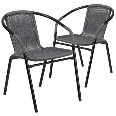 Arthor Rattan Indoor/Outdoor Stacking Restaurant Chairs (Set of 4 