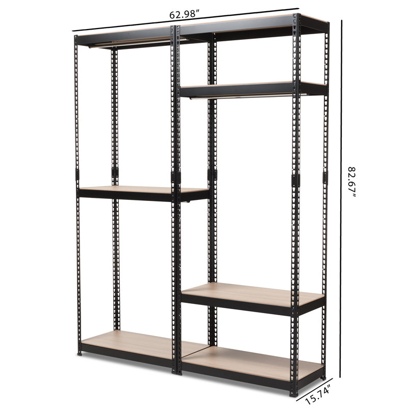 Rebrilliant Belote 63 W Metal Closet System Reviews Wayfair