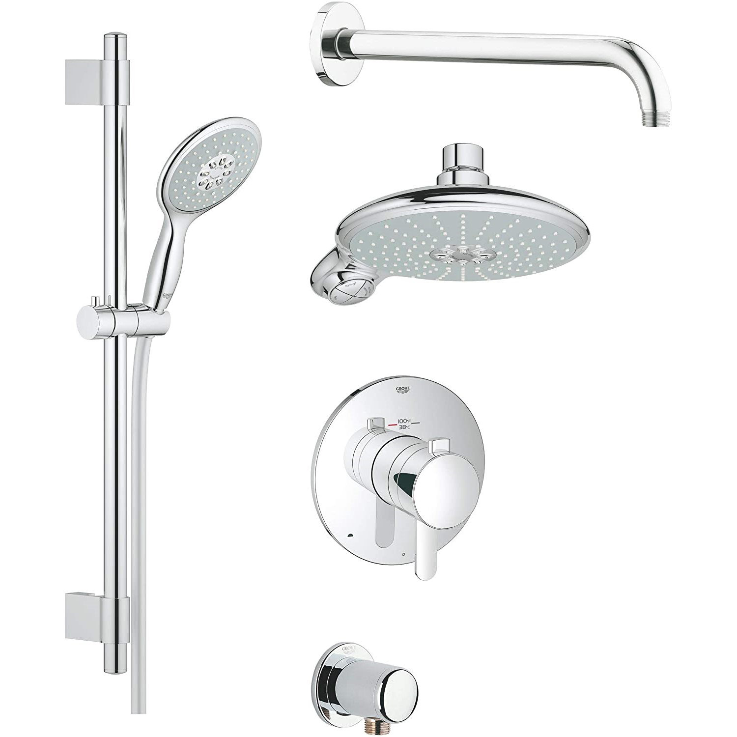 Complete Shower System With Roughin Valve