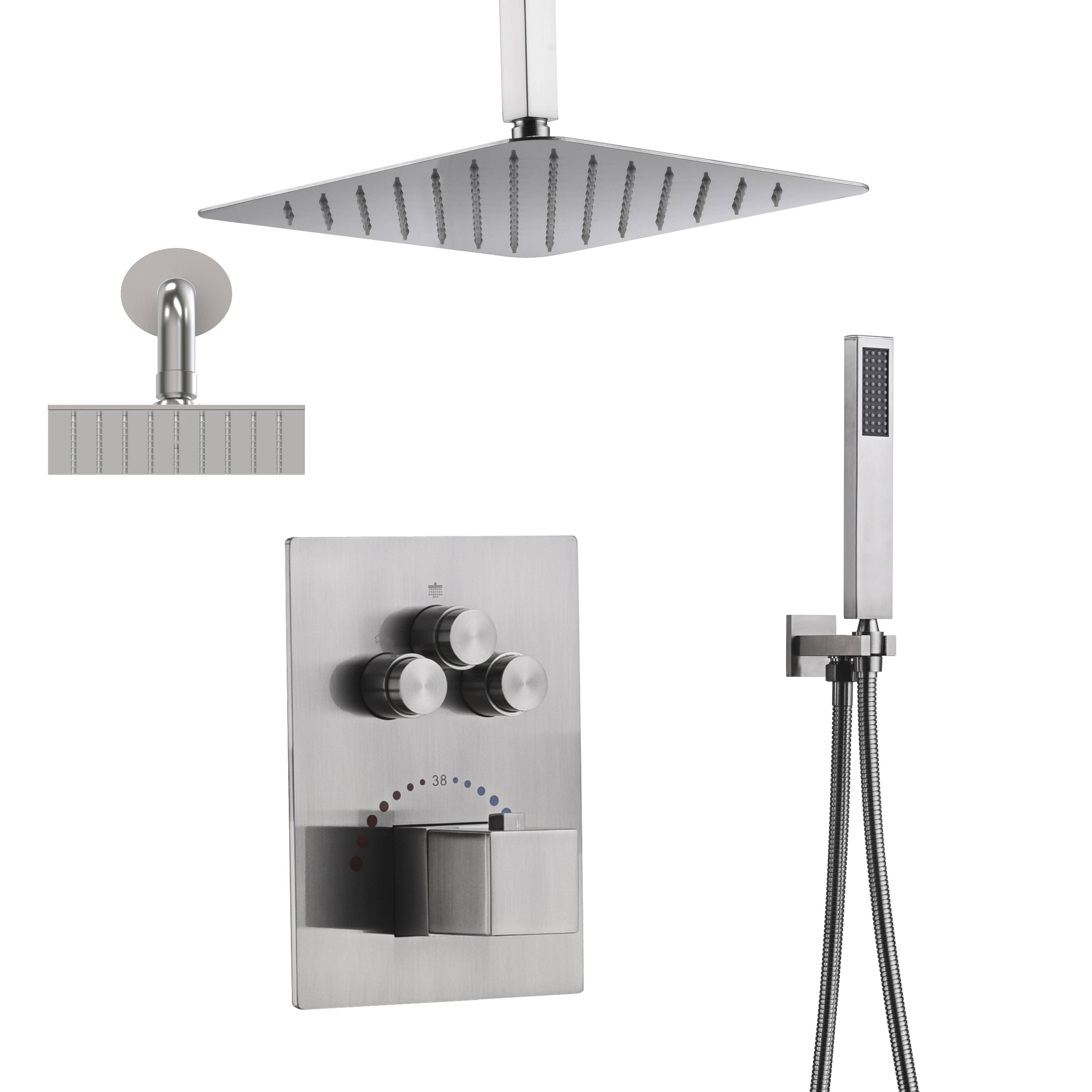 Wonderland America 3 Way Thermostatic Shower Faucet with Rough-in Valve ...