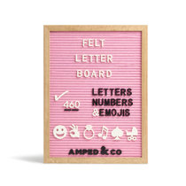 Large 16x12 PreCut Letters in 3 Canvas Bags Wall Hanging Message Board 460 Letters and Oversized Emojis Black Felt Board, 460 White and Yellow Letters Oak Wood Frame Premium Felt Letter Board 
