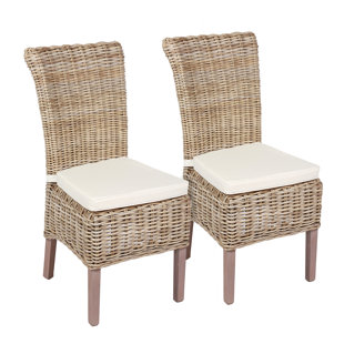 Indoor Wicker Dining Chairs Wayfair Co Uk Uvalda Dining Chair Set Of 2