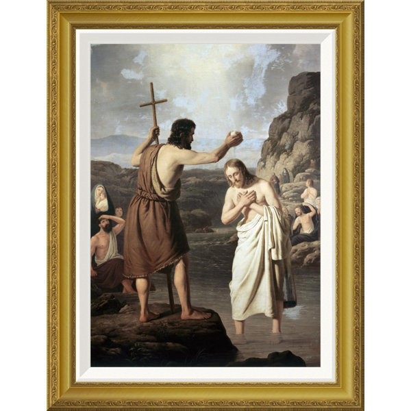 Global Gallery Baptism Of Jesus By Johan Peter Raadsig Framed