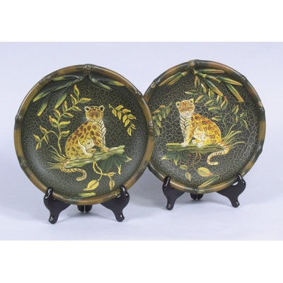 2 Piece Leopard Plate Set AA Importing