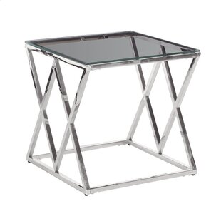 Cadnite Metal/Glass Diamond Coffee Table By Orren Ellis