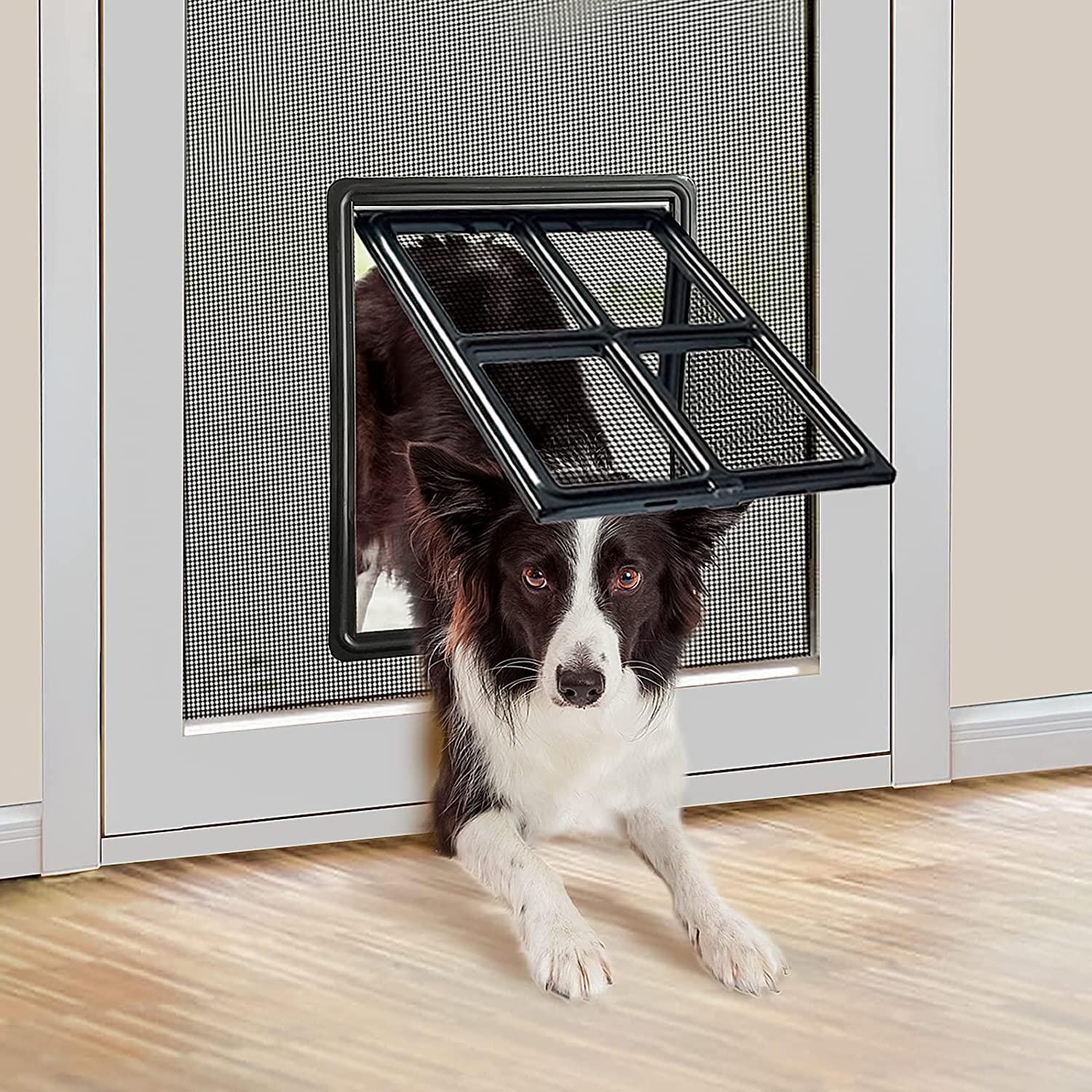 Amazon.com : Pet Door for Screen Door Sliding Dog Screen Door Inner Size 12  x 16 inches Lockable Doggy Door Magnetic Automatic Closing : Pet Supplies