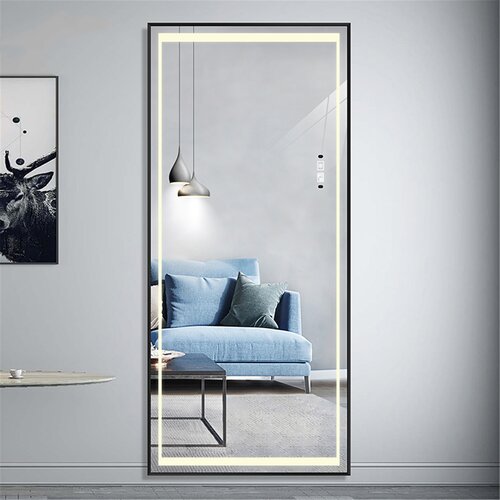 Brayden Studio® Babble Rectangle LED Metal Mirror & Reviews | Wayfair