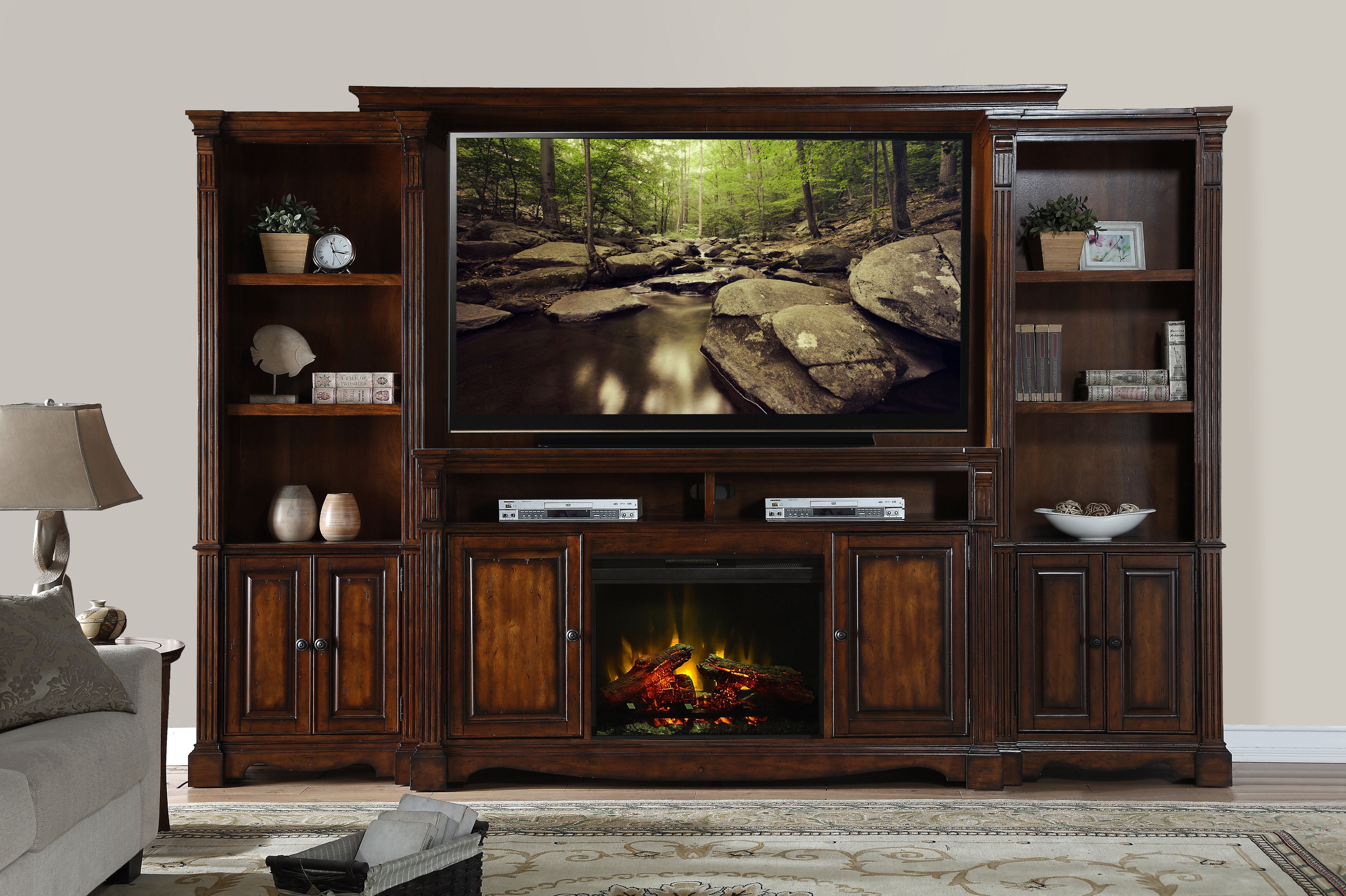 Entertainment Center With Fireplace