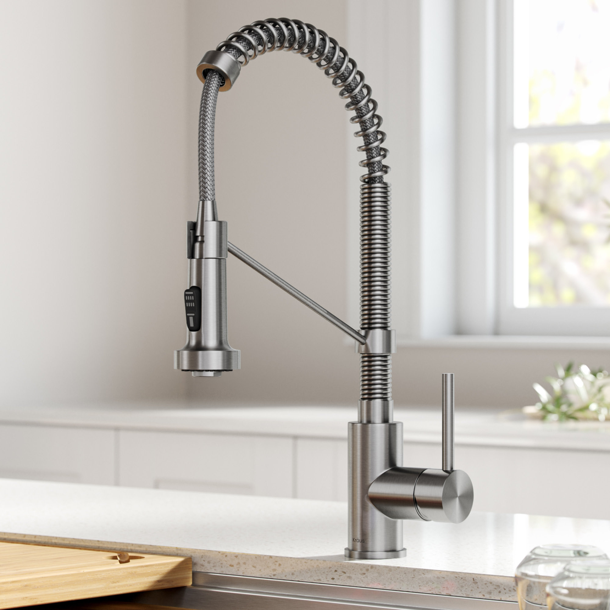 Kraus Bolden Touchless Sensor Commercial Pull Down Single Handle 18 Inch Kitchen Faucet In Matte Black Ksf 1610mb Reviews Wayfair Ca