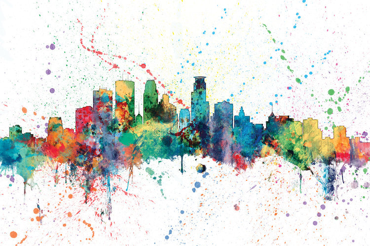 East Urban Home Rainbow Splash Skyline Series Minneapolis