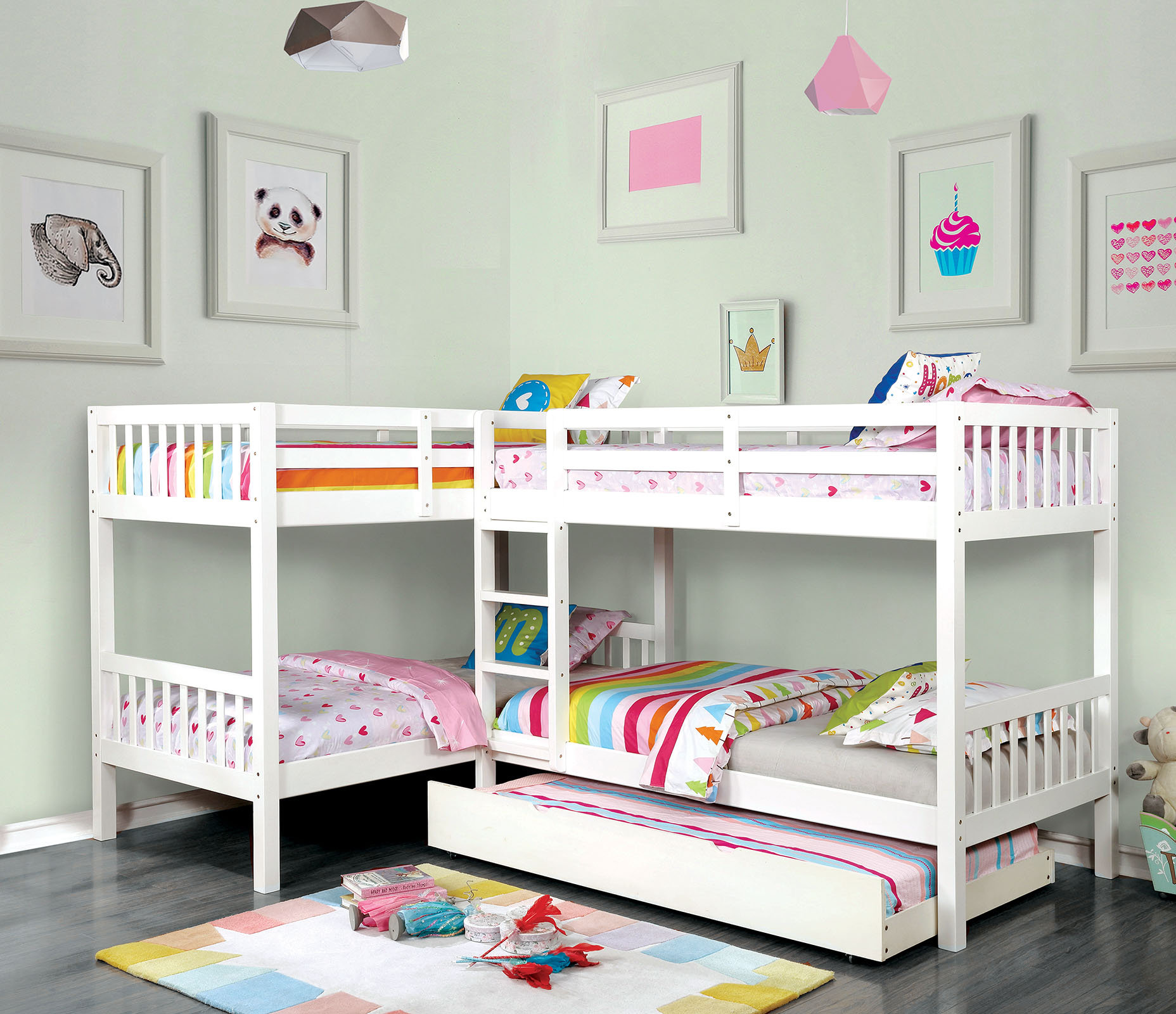 Harriet Bee Lyme Quadruple Twin Over Twin Bunk Bed Reviews Wayfair