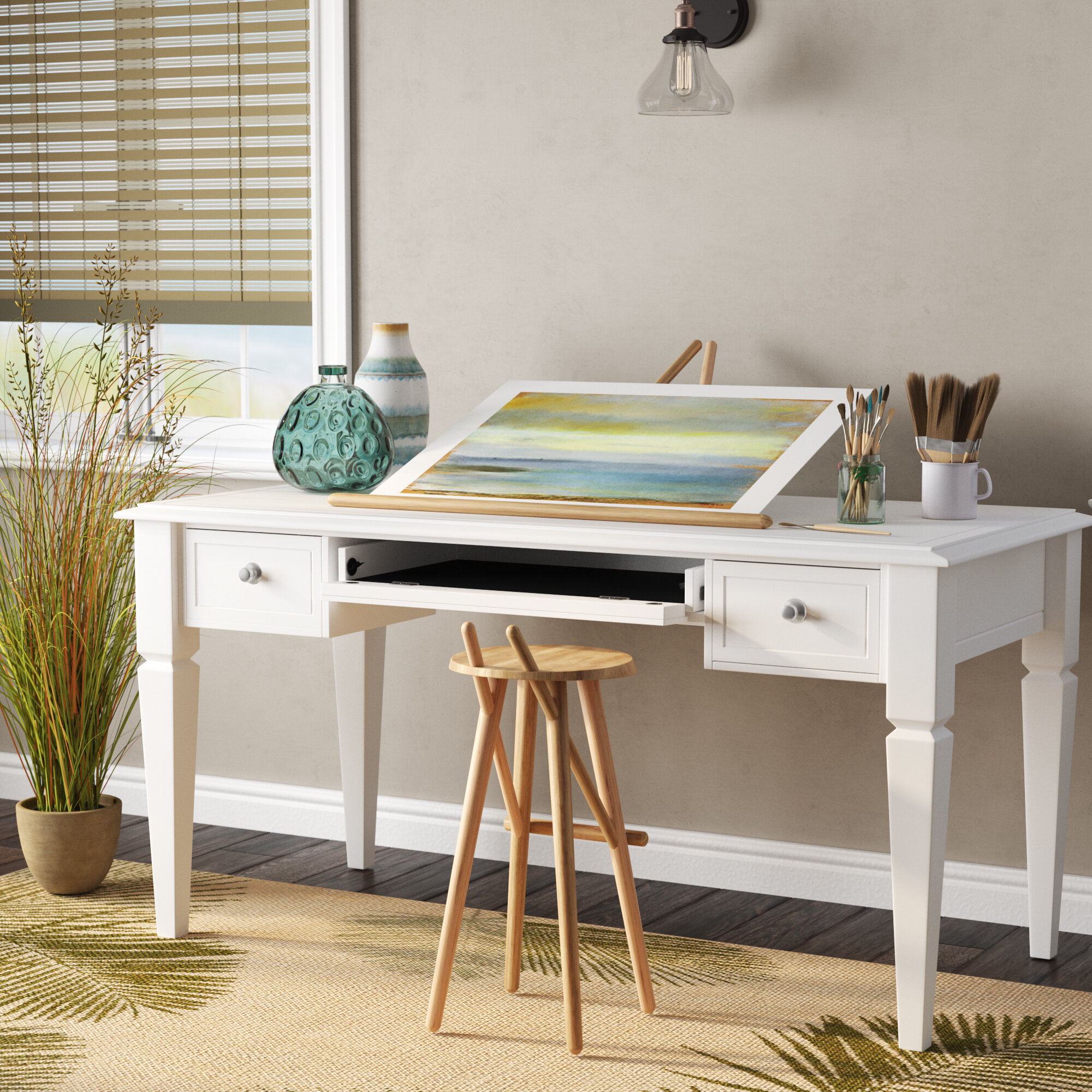 wooden desks wayfair