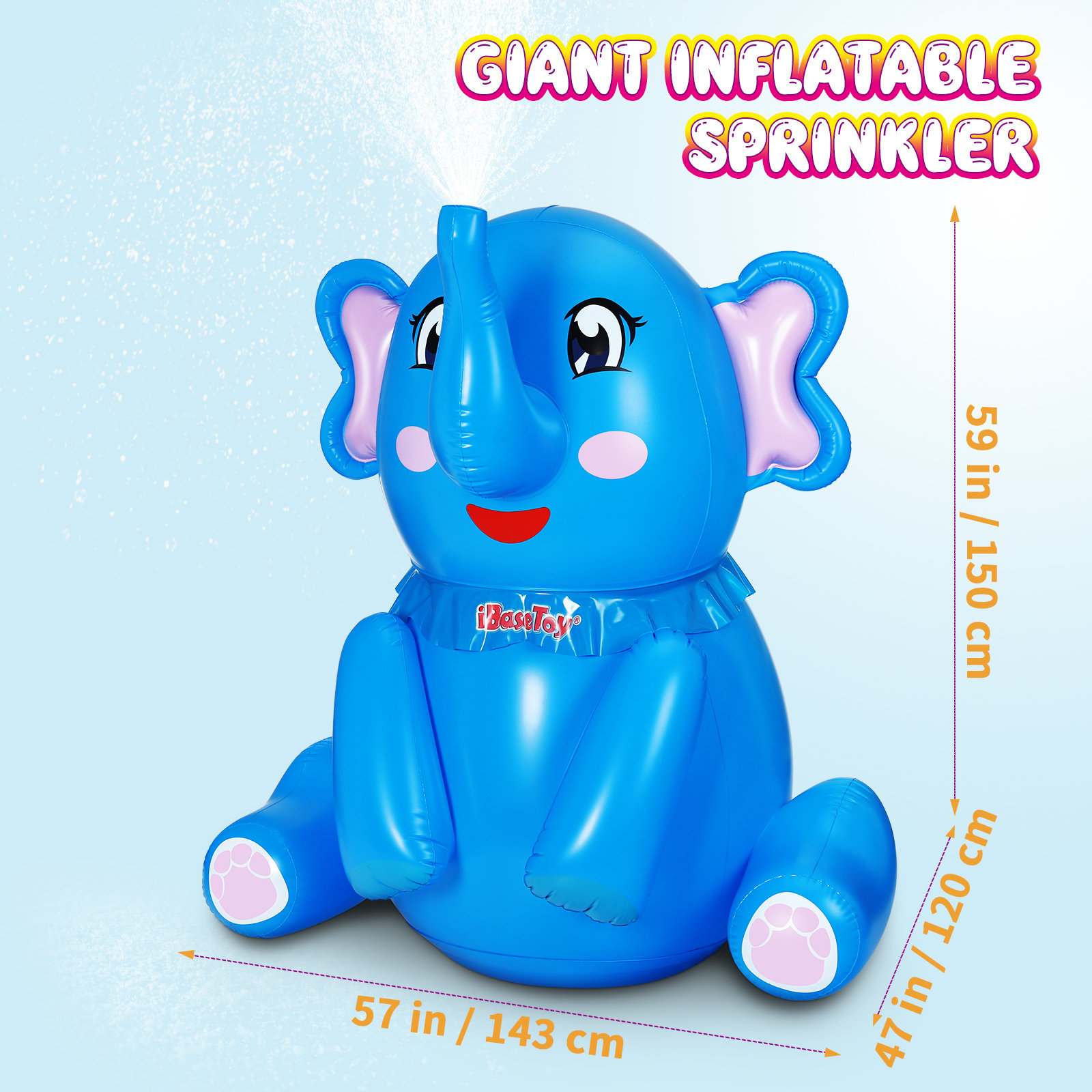 Easy to Use Inflatable Elephant Sprinkler PVC Parent-Child Interactive Water Spray Toy 