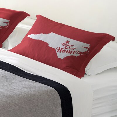 Home Sweet Durham Pillow Sham East Urban Home Size: King, Fabric: Polyester, Color: Red