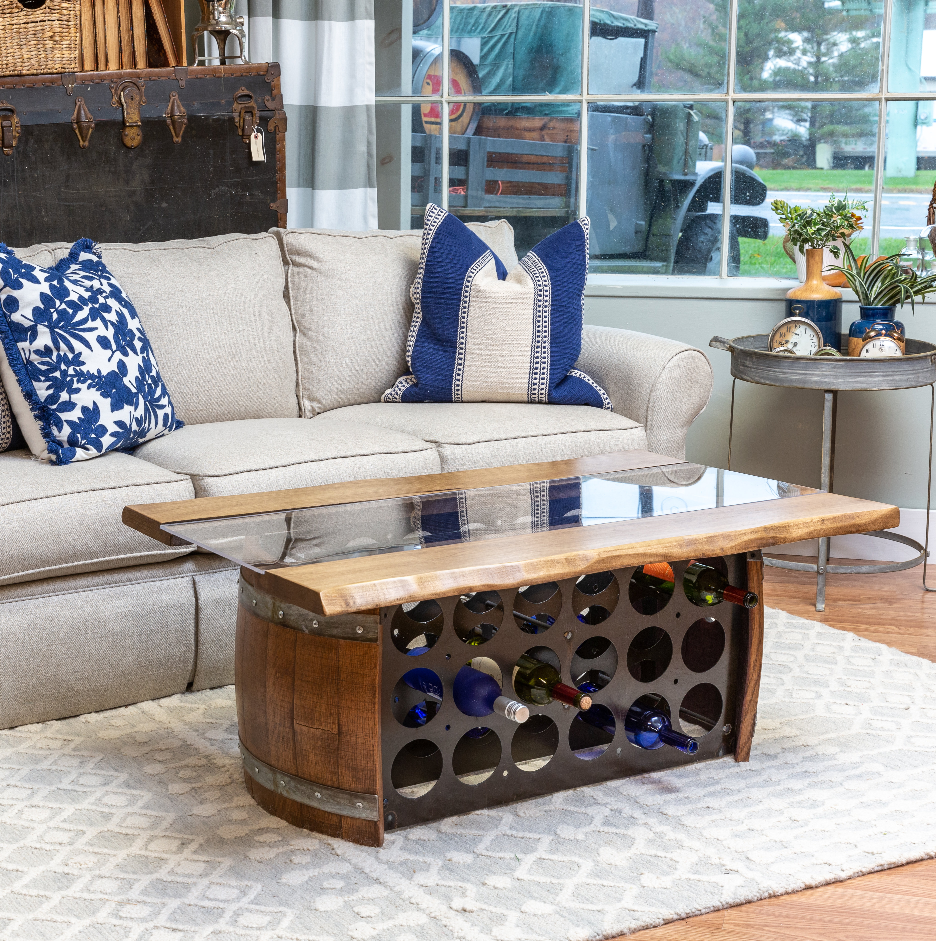 rustic side end table