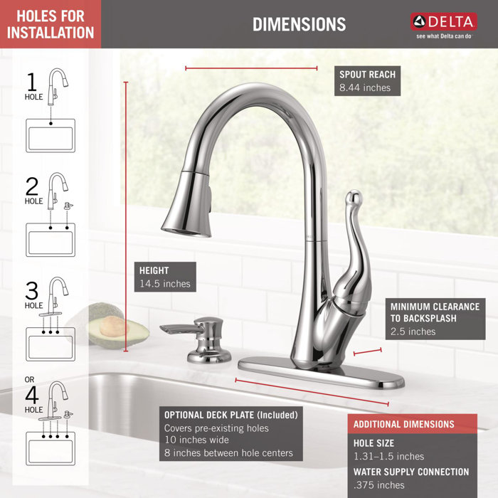Delta Talbott Pull Down Single Handle Kitchen Faucet With