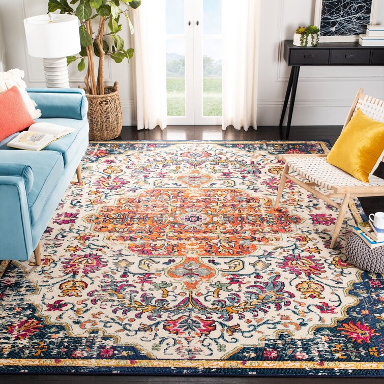 Bungalow Rose Elisavet Oriental Orange/Ivory Area Rug & Reviews | Wayfair