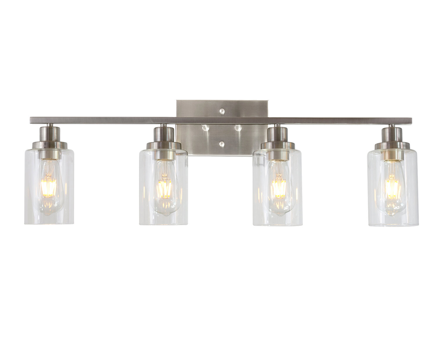Latitude Run Oidipous 4 Light Dimmable Brushed Nickel Vanity Light