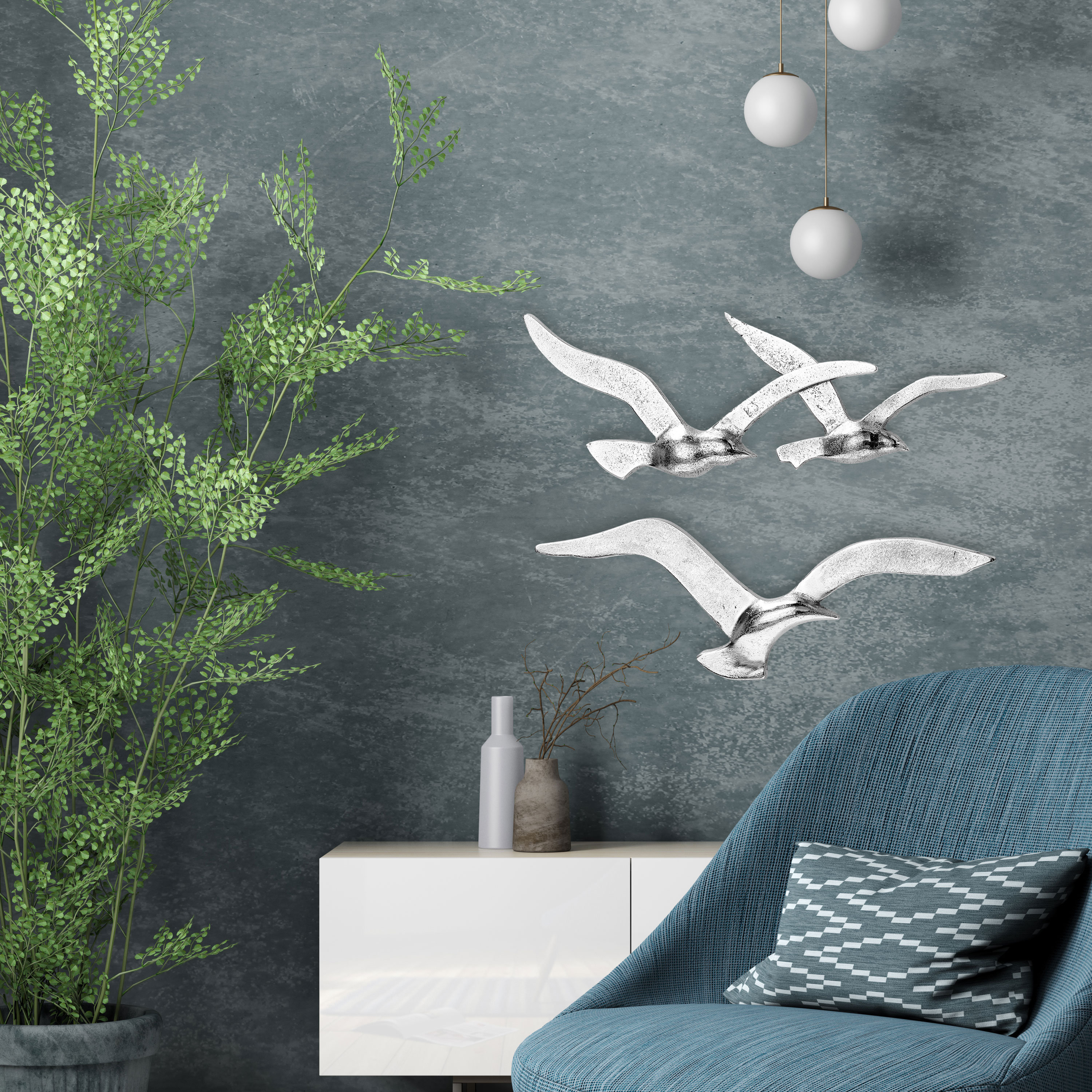 Everly Quinn 3 Piece Flying Birds Metal Wall Décor Set & Reviews | Wayfair