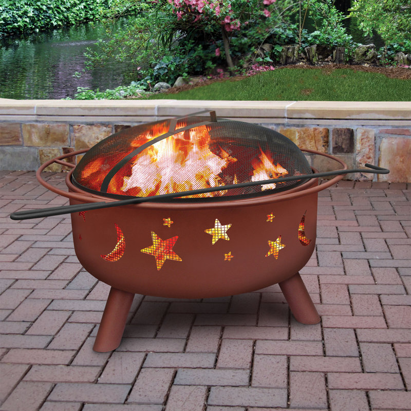 Landmann Big Sky Stars And Moons Steel Wood Burning Fire Pit
