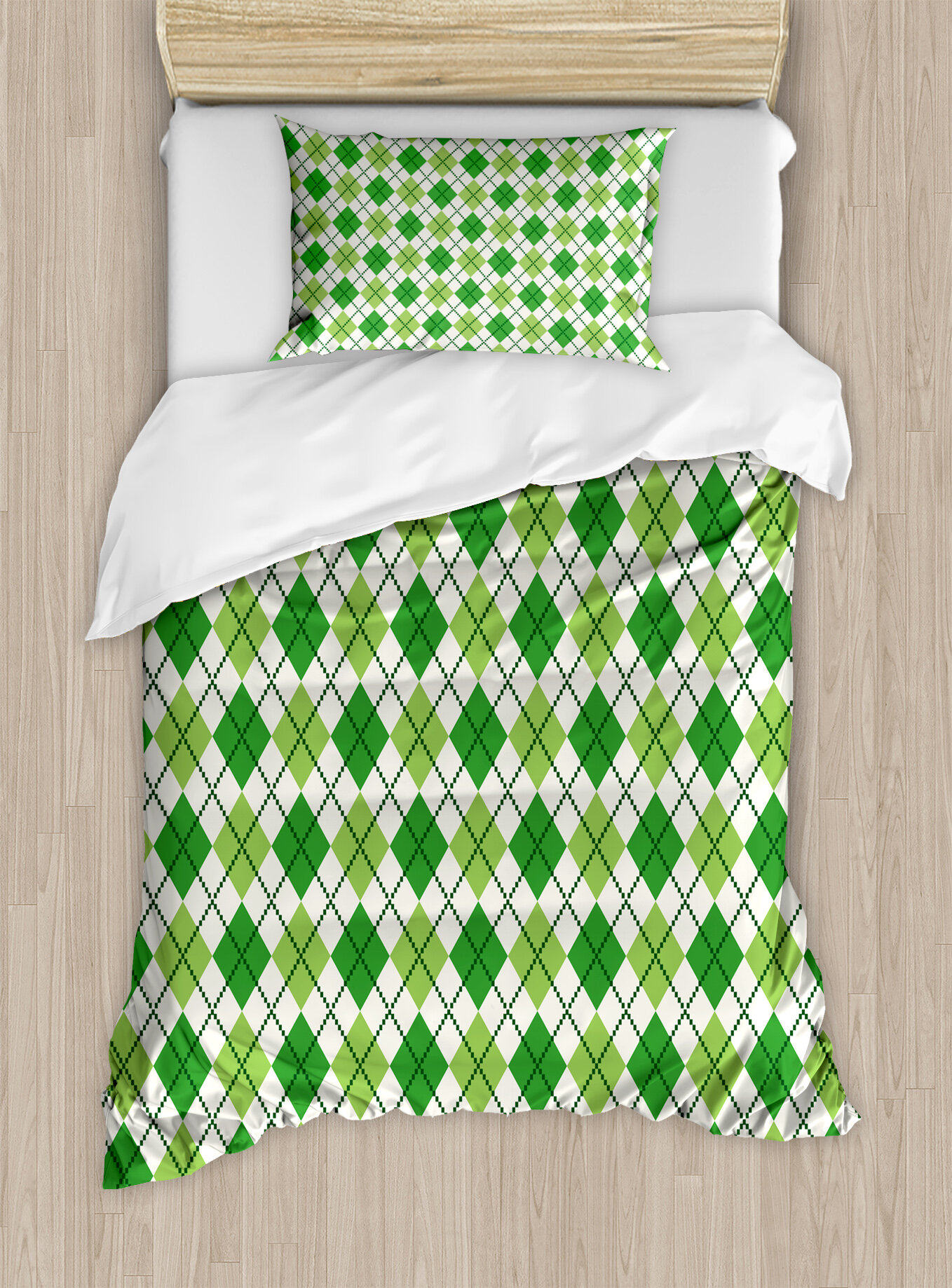 Ambesonne Irish Classical Argyle Diamond Line Pattern With