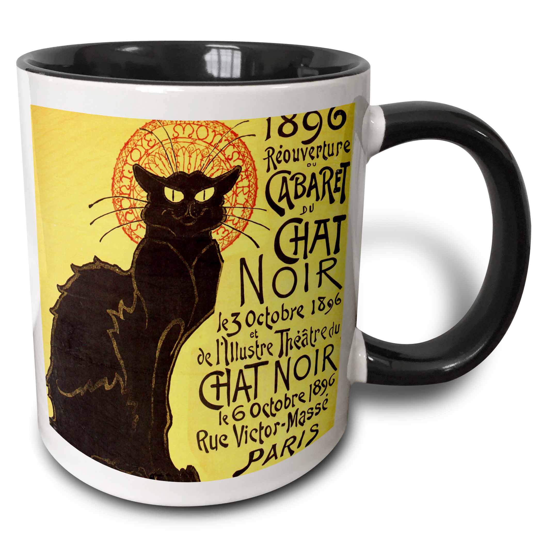 East Urban Home French Chat Noir Cat Art Coffee Mug