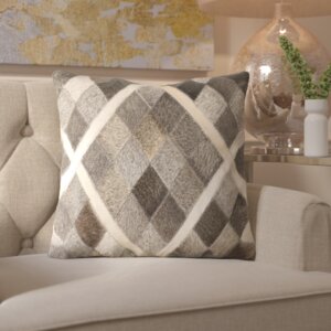 Gertrud Plaid Leather Throw Pillow