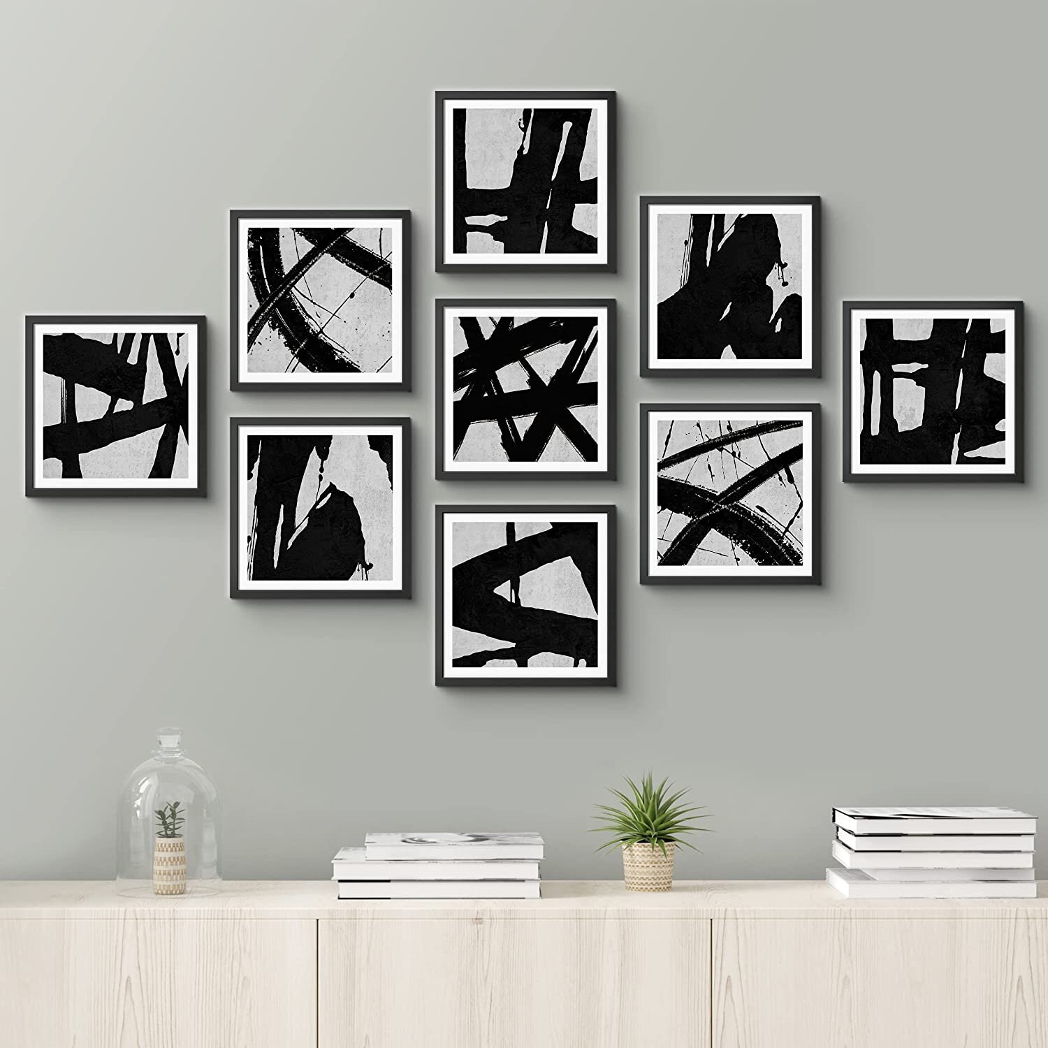 Photo Frame Picture Poster Wall Decor Collage Hanging Black White Picture Frame 