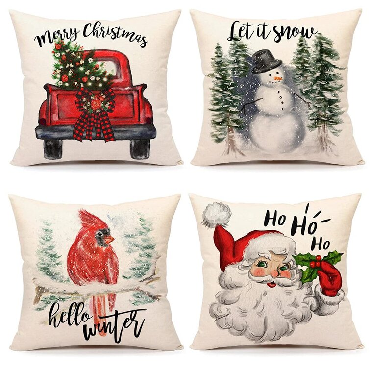 100+Christmas Santa Gifts Polyester Cushion Cover  Pillow Case Sofa Throw Decor