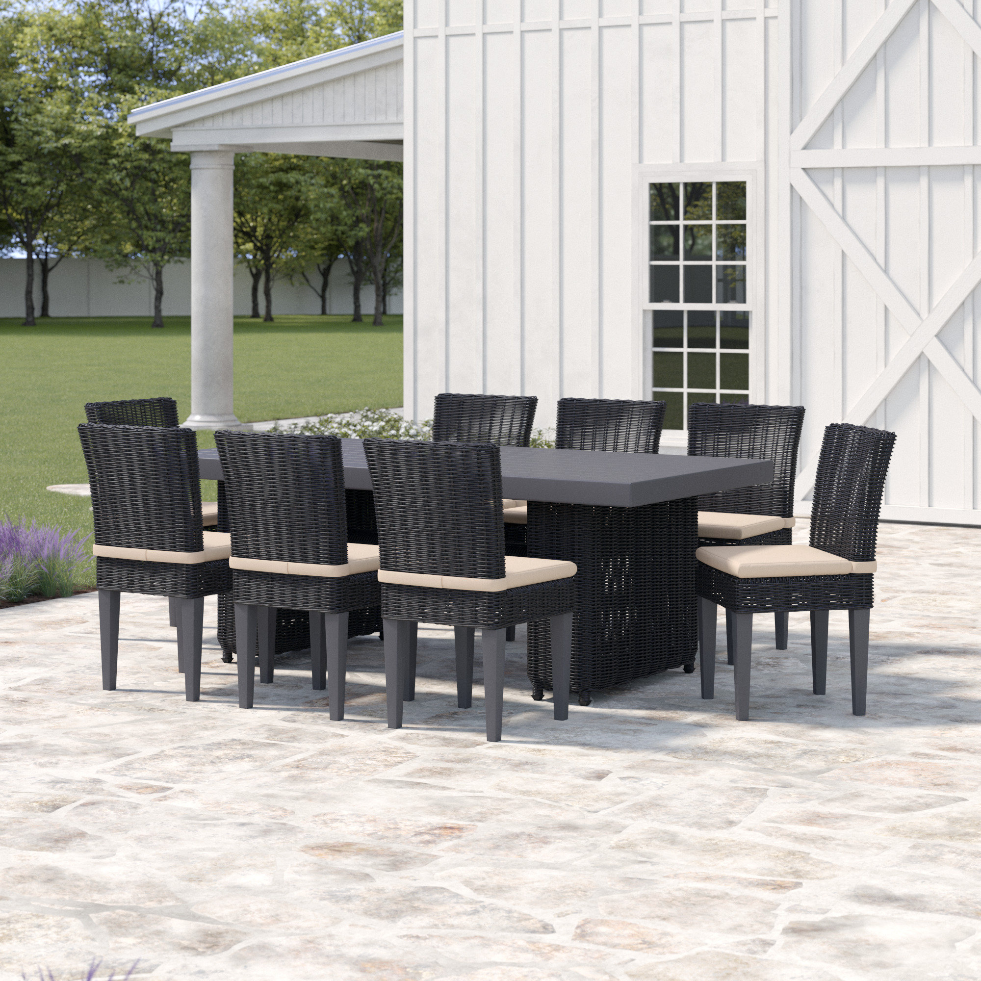 Fairfield 9 Piece Outdoor Patio Dining Set Reviews Birch Lane Fairfield 9 Piece Outdoor Patio Dining