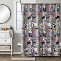Details about   Misty Night Halloween Pumpkin Haunted House Shower Curtain Set Waterproof Fabric 