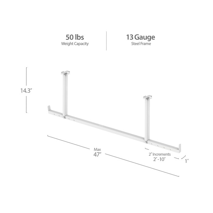 Versarac 2 Piece Accessory Kit Hanging Bars Ceiling Mounted Rack