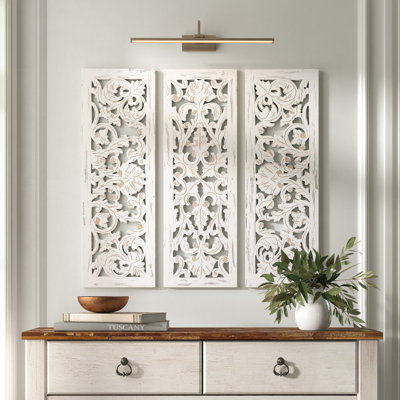 Wooden Handmade Intricately Carved Floral Home Wall Decor