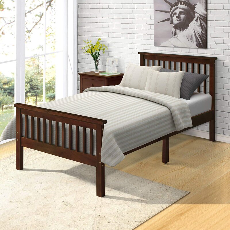 Red Barrel Studio Edisto Twin Solid Wood Sleigh Bed | Wayfair