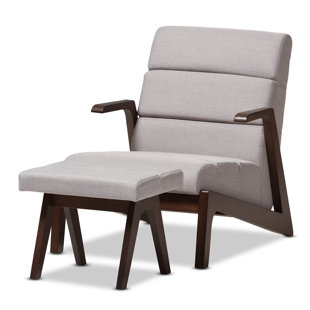 Go to store & view more images Wholesale Interiors Lazzaro Mid-Century Modern Lounge Chair and Ottoman