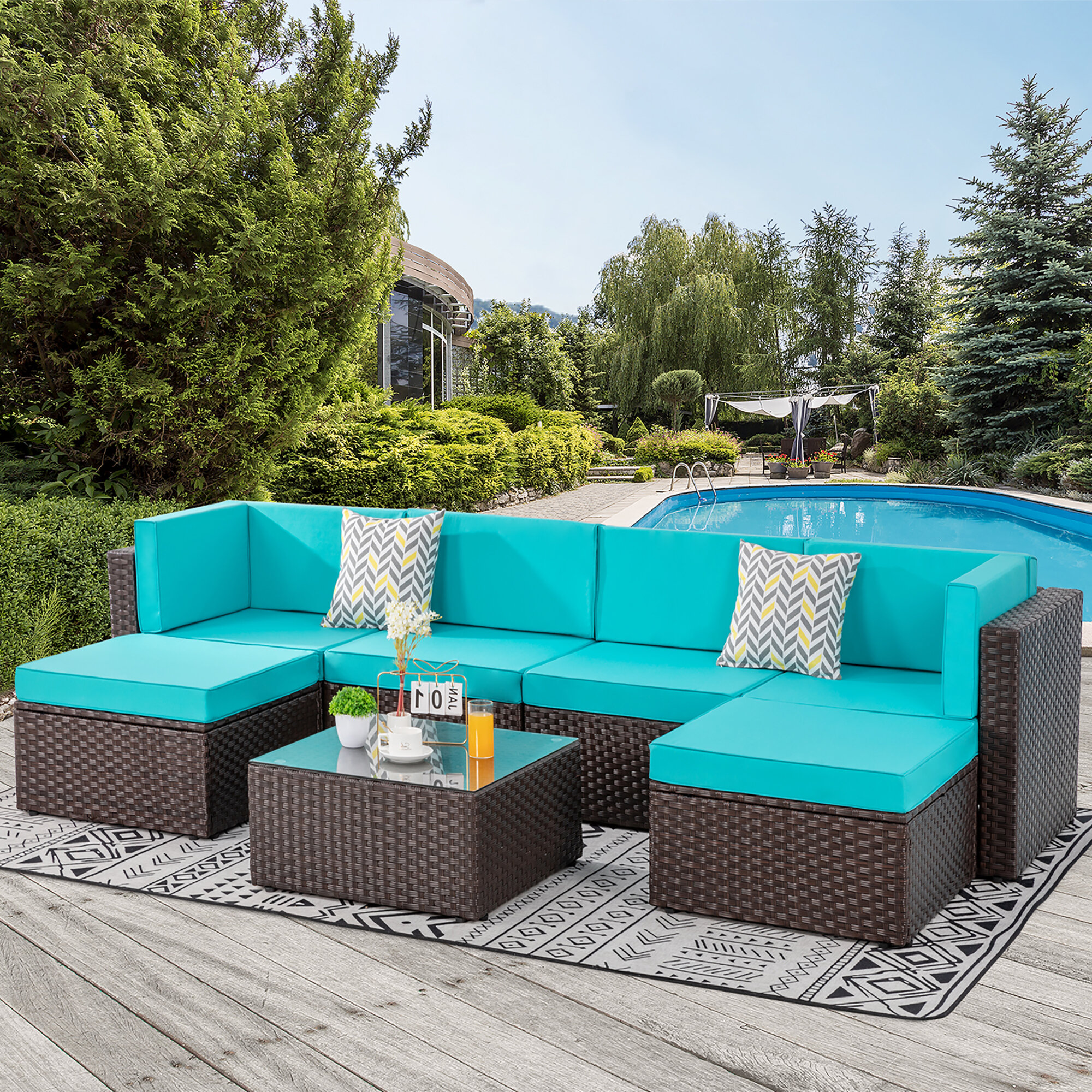 wayfair 7 piece outdoor sectional