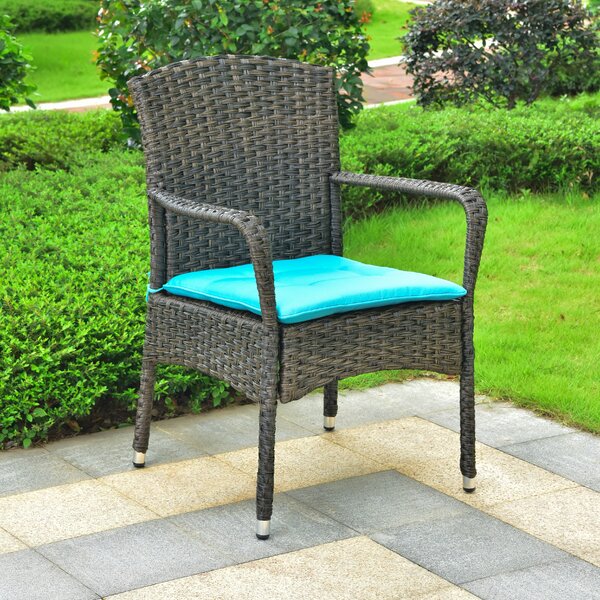 Winston Porter Harbin Resin Wicker Patio Dining Chair With ...