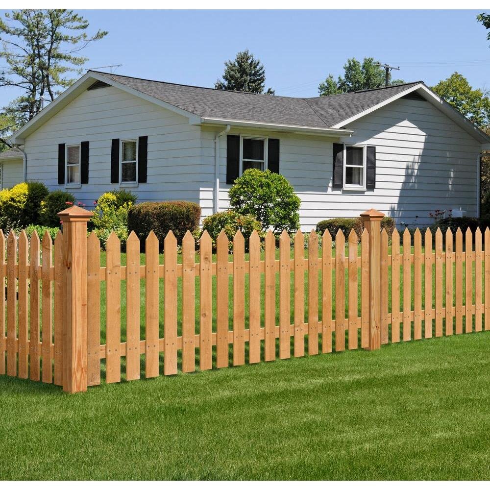 Outdoor Essentials Bundle of 18 Western Red Cedar Pointed Fence Pickets ...