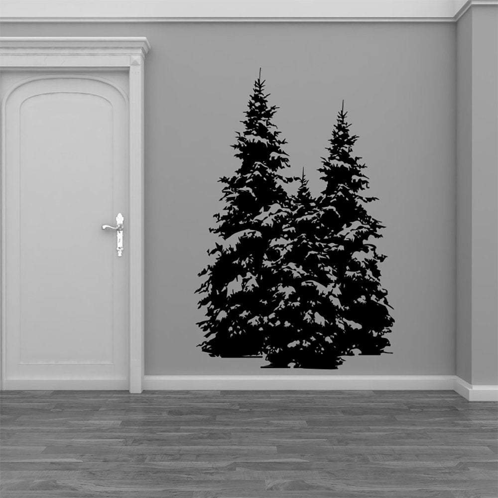 Red Barn Decals Pine Trees Forest Vinyl Wall Decal Sticker Home Decor