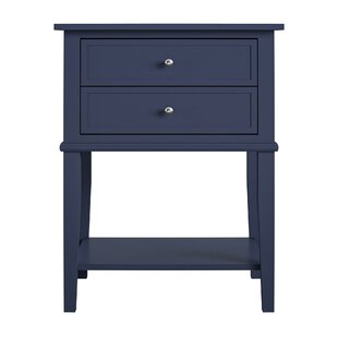 bright blue bedside table