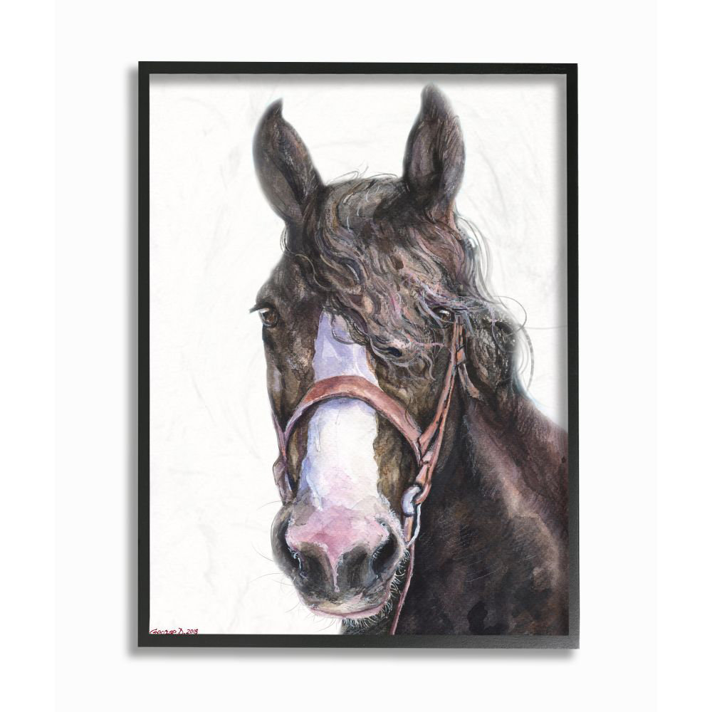 Union Rustic Herron Large Horse Head Watercolor Painting Kids Wall