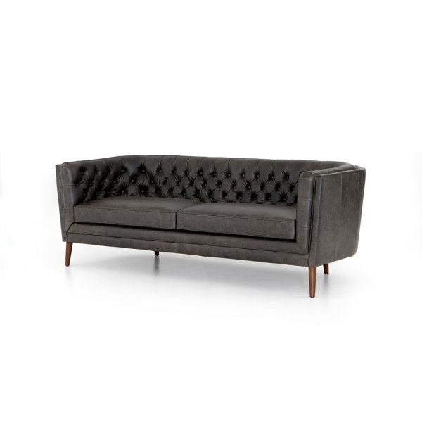 Modern Contemporary Black Leather Chesterfield Allmodern