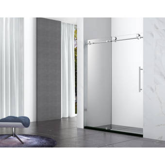 Arizona Shower Door Lese 57 W X 65 38 H Bypass Semi Frameless Shower Door Wayfair