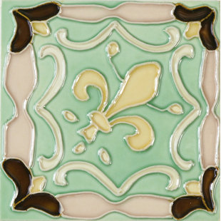 Fleur De Lis Ceramic Tile Wayfair Hand Painted 6 X Ceramic Field Tile In Flur De Lis