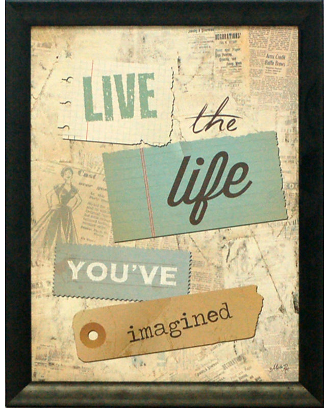 August Grove Live The Life You Ve Imagined Framed Textual Art Wayfair