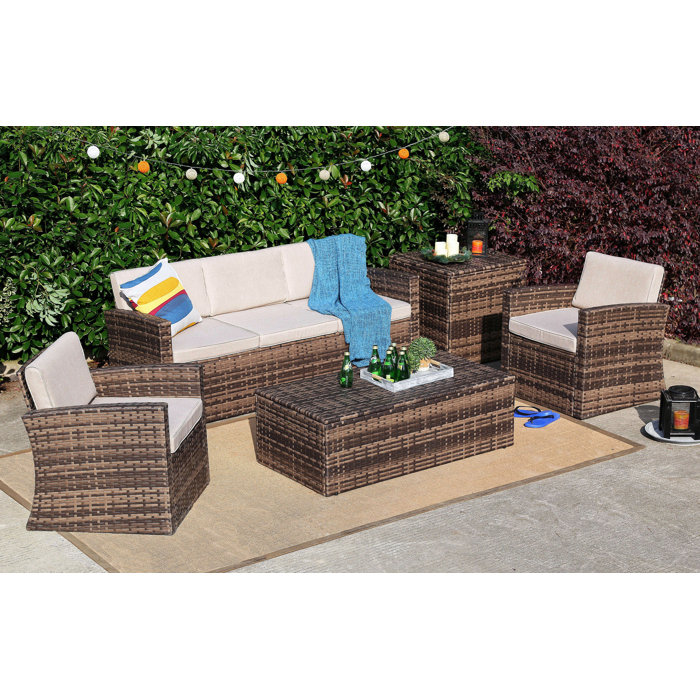 Baner Garden 5 Piece Sofa Set With Cushions Wayfair